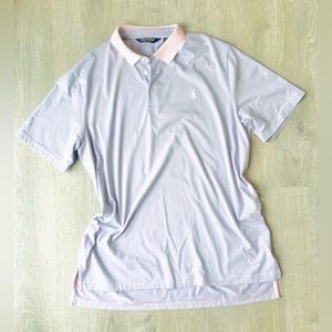 Ralph Lauren Pale Pink & Light Blue Striped Polo Shirt